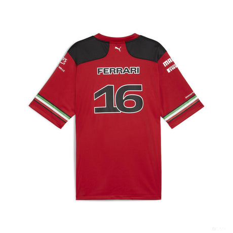 Ferrari Team Mens Football Shirt, Charles Leclerc, Red, 2023 - FansBRANDS®